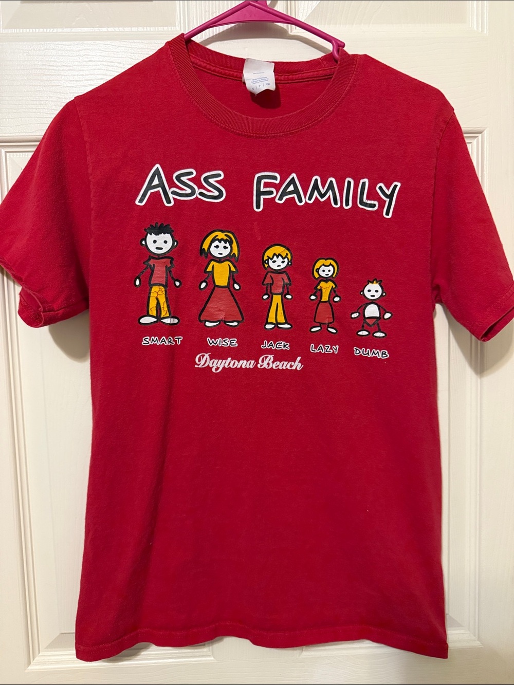 Red "ASS FAMILY" Daytona Beach Graphic Tee
